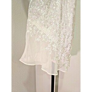 Vtg Alexandra Nicole Cream Slip Dress M Bridal Dainty Delicate Asymmetrical Lace